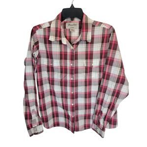 Wrangler Western Rodeo Pearl Snap Pink Plaid Long sleeve Shirt Men's Size XL